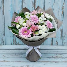 Букет цветов из:  Герберы, Альстромерии и Хризантемы в Советском Руно