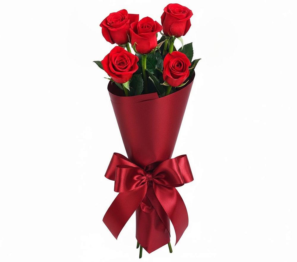 Букет 5 Красных роз Эдлесс Лав в Советском Руно