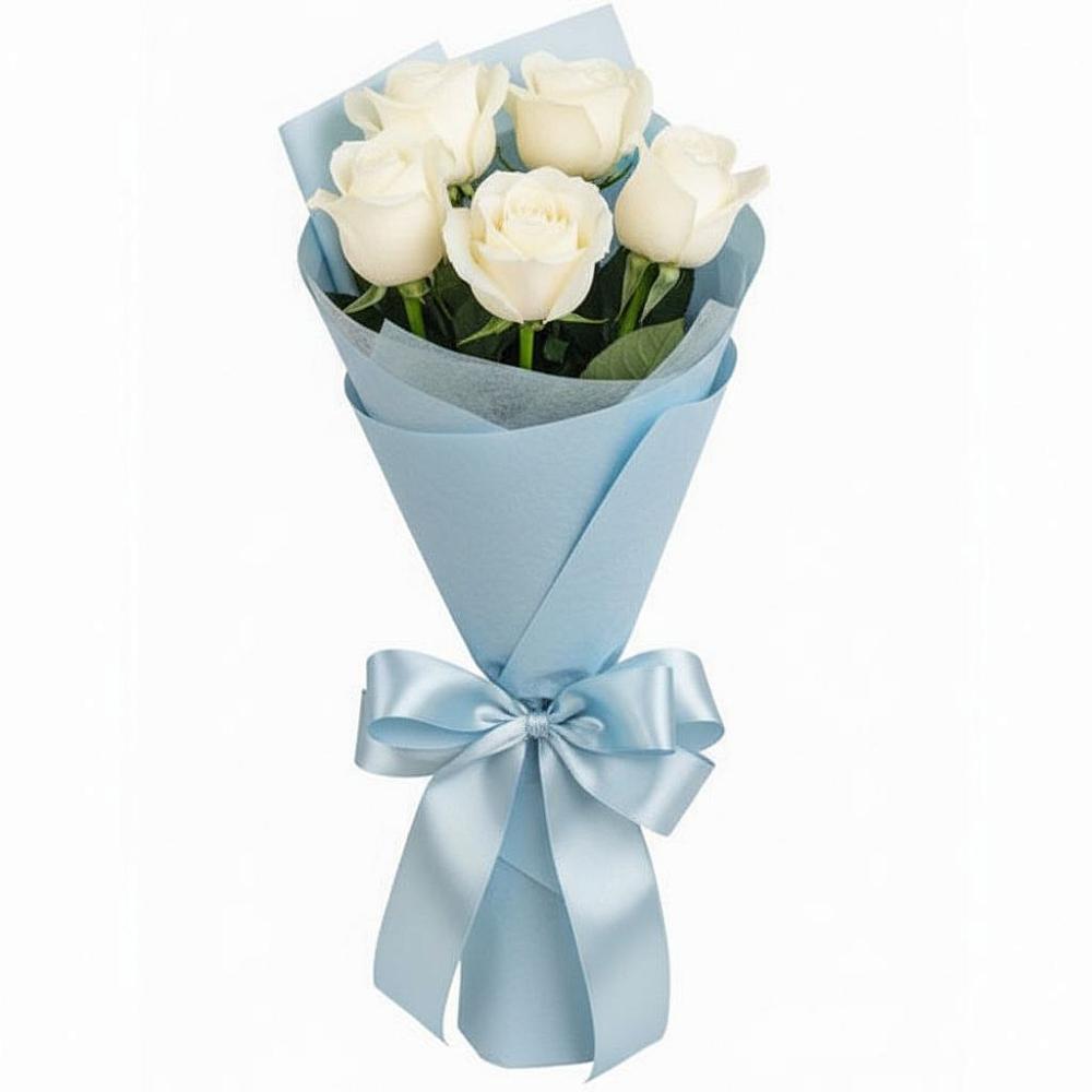 Букет 5 Белых роз Проуд в Советском Руно