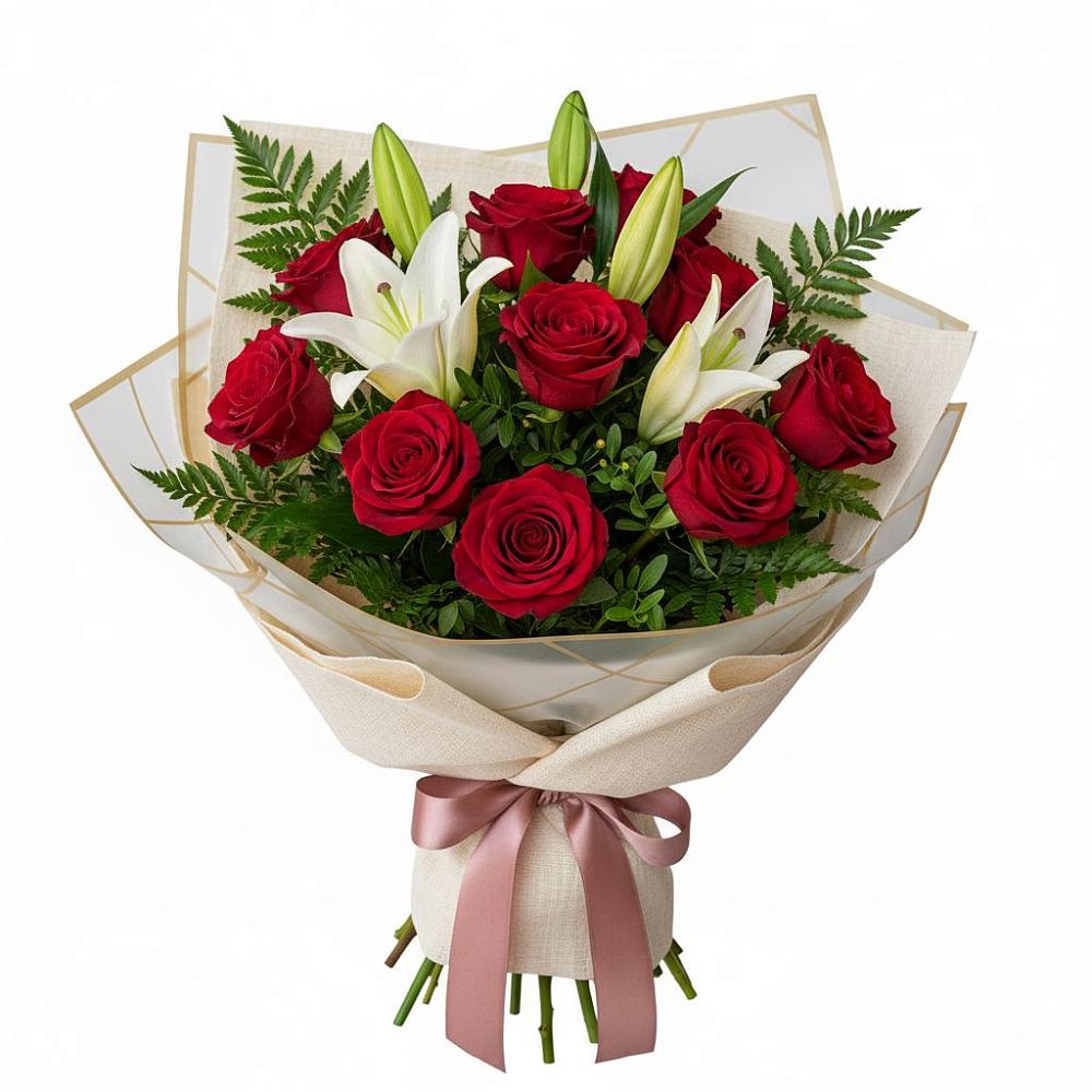 Букет цветов из: Лилии и Розы в Советском Руно