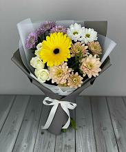 Букет цветов из:  Розы, Герберы и Хризантемы #REPLACE_PRED# Советском Руно