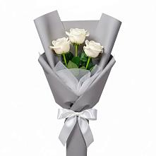 Букет 3 белые розы #REPLACE_PRED# Советском Руно