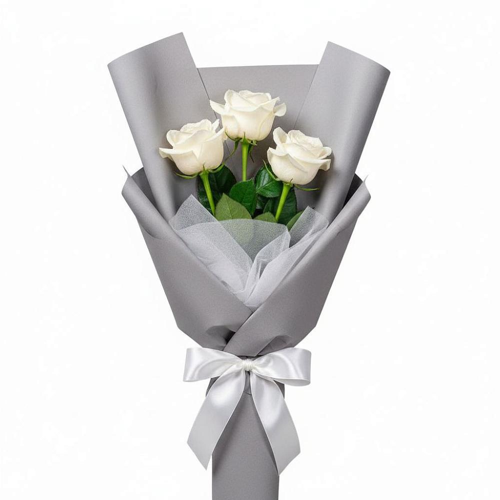 Букет 3 белые розы в Советском Руно