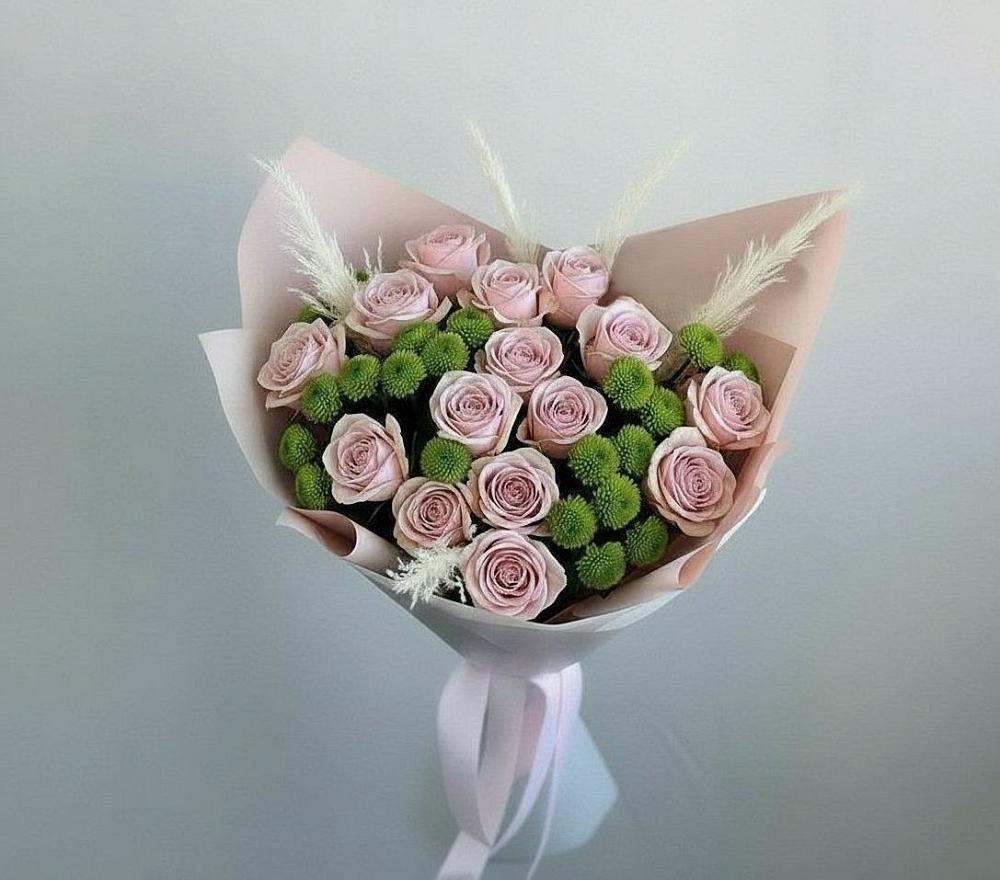 Букет цветов из: Розы и Хризантемы в Советском Руно