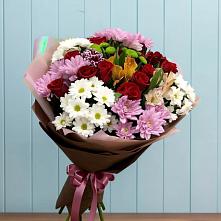 Букет цветов из:  Розы, Хризантемы и Альстромерии в Советском Руно
