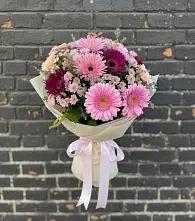 Букет цветов из:  Герберы и Хризантемы в Советском Руно