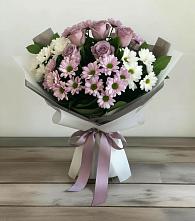 Букет цветов из:  Хризантемы и Розы в Советском Руно