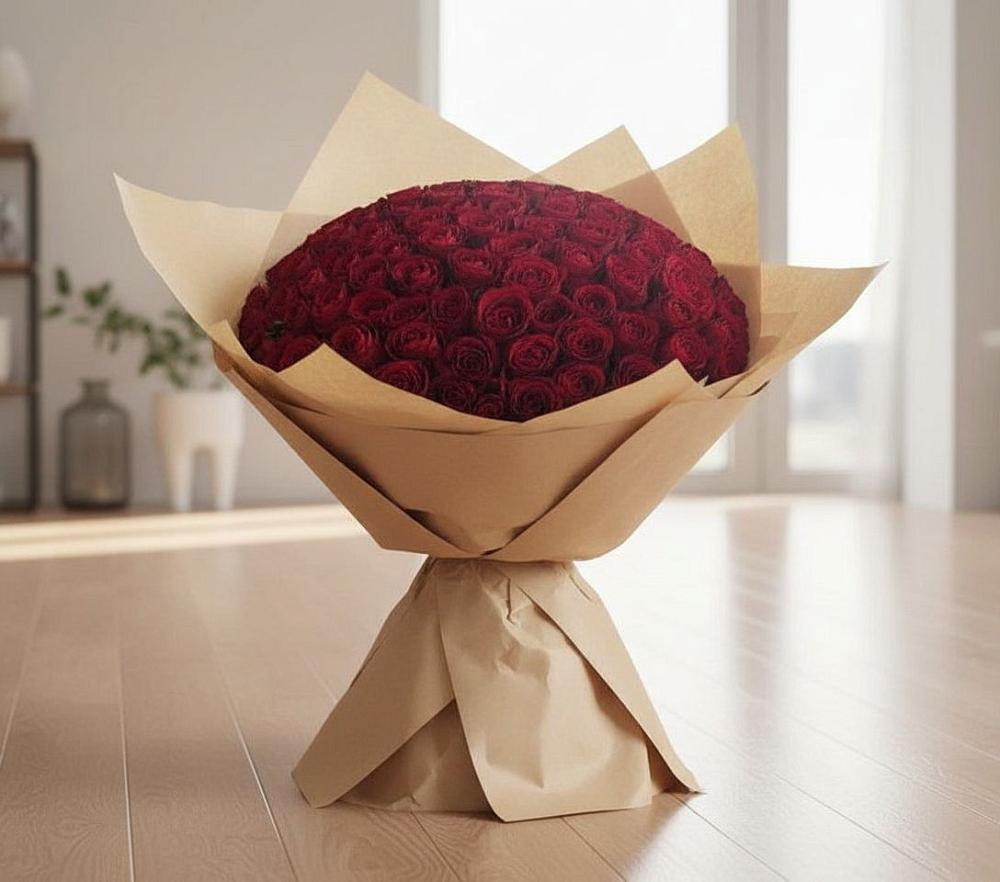 Букет 101 Красная роза в Советском Руно